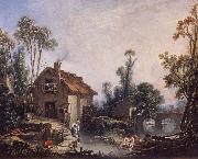 Francois Boucher Landscape with a Watermill